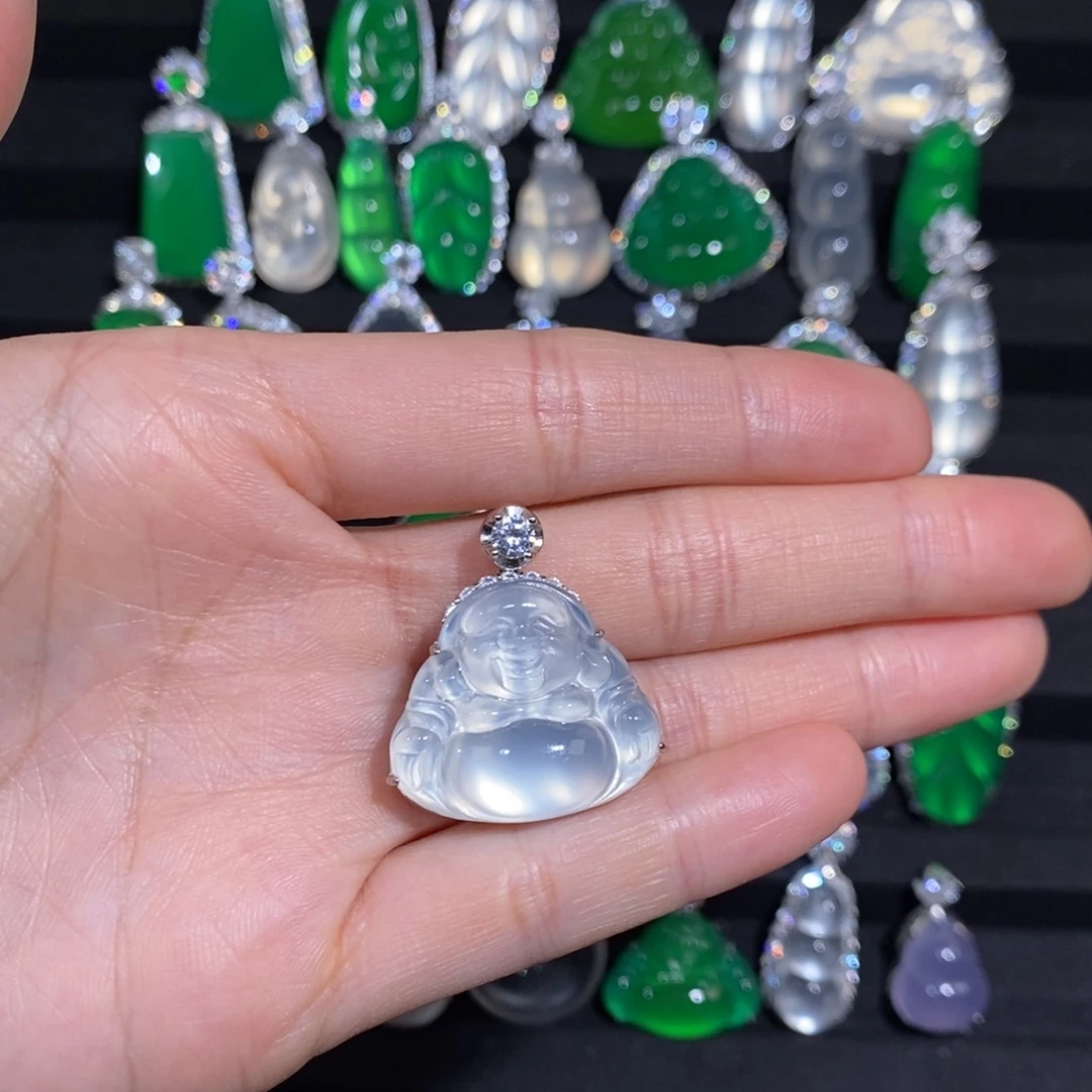 玛瑙/玉髓银S925镶嵌吊坠