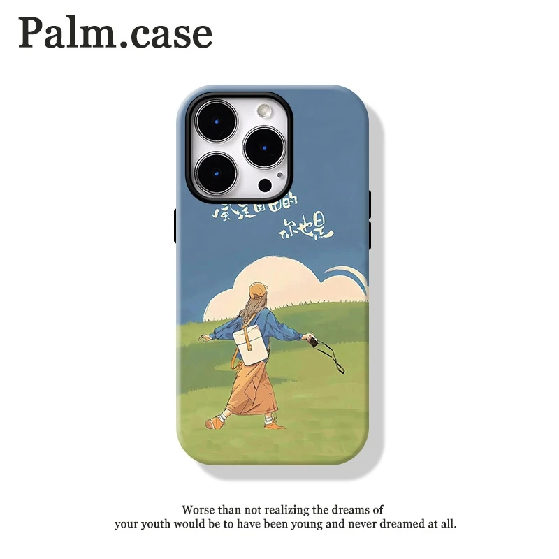 菲林二合一适用华为/oppo/vivo/小米/一加/苹果16手机壳时尚女孩