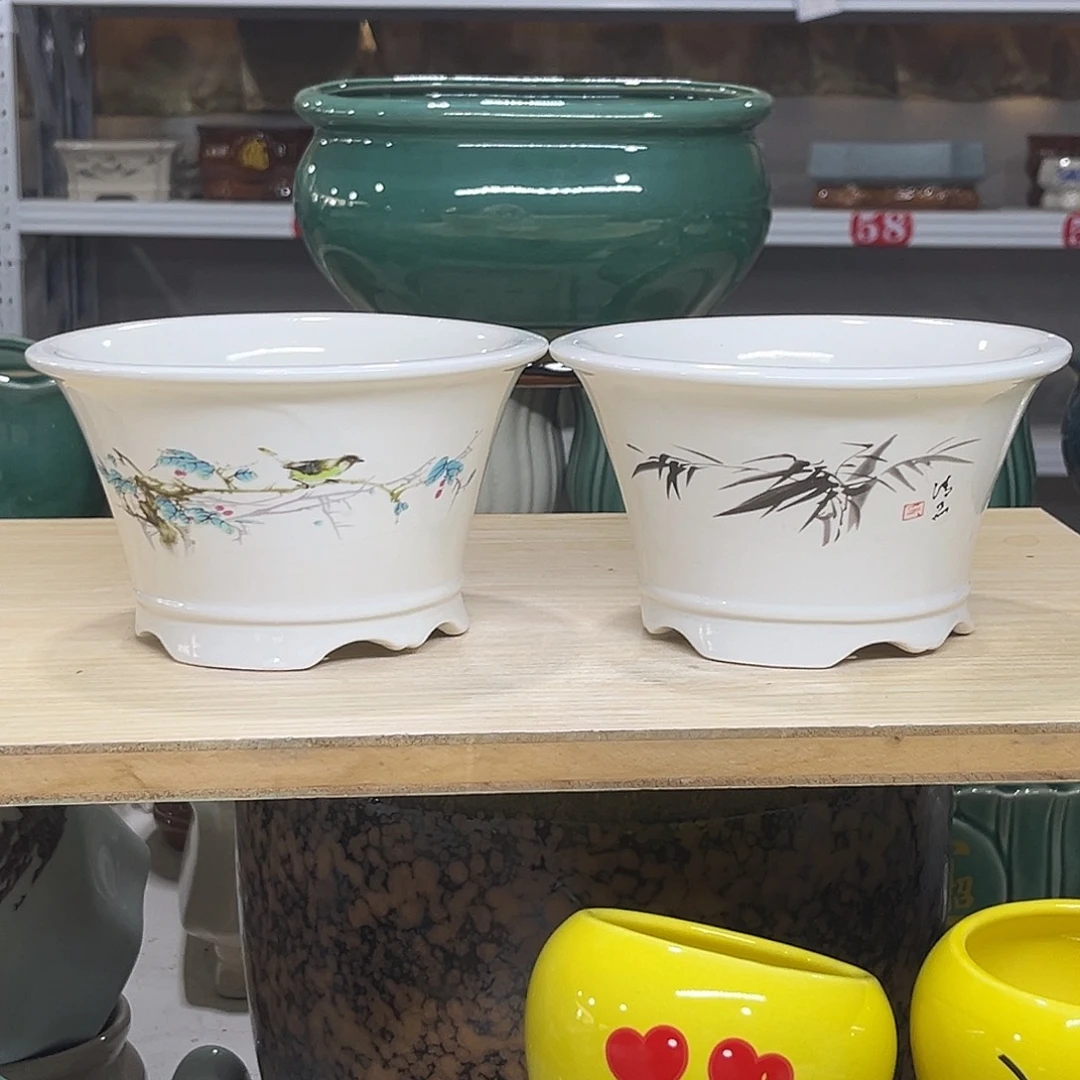 陶瓷绿植多肉微瑕花盆口径15*9