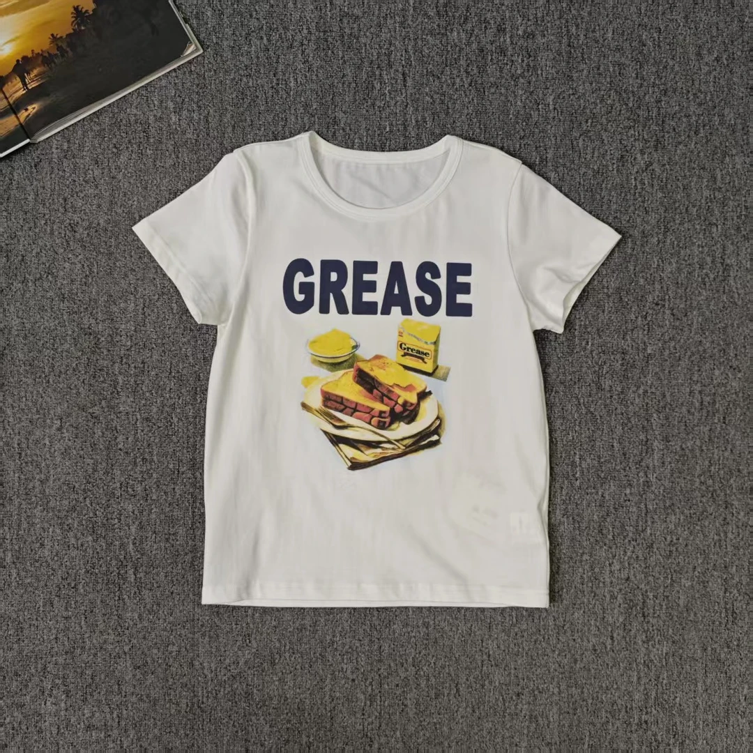 84686余小鱼 【黄油吐司T】白色圆领吐司字母时尚百搭短袖T恤女装