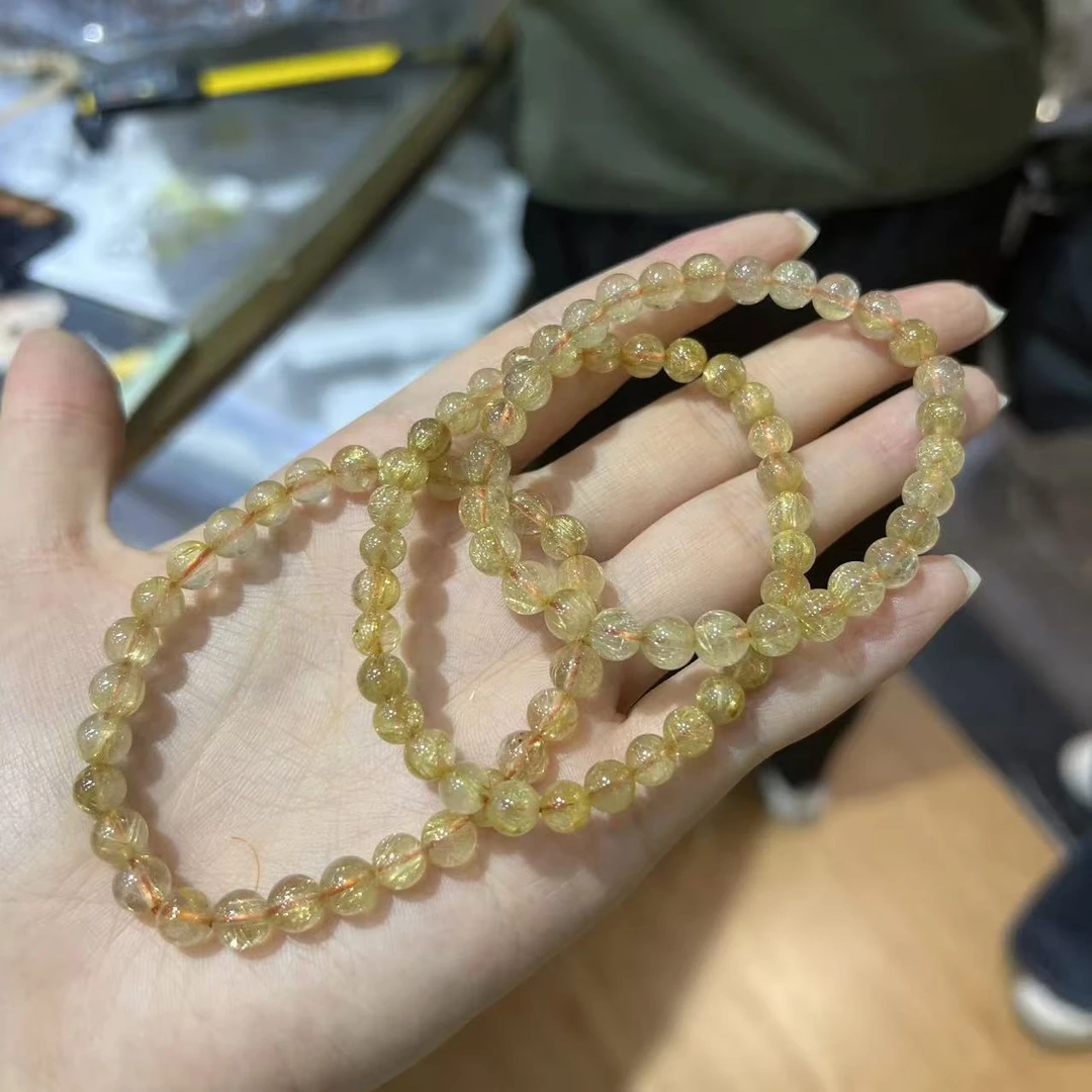 【 小宝珠宝】11 S101156-发晶手串-多样性发一件-6mm