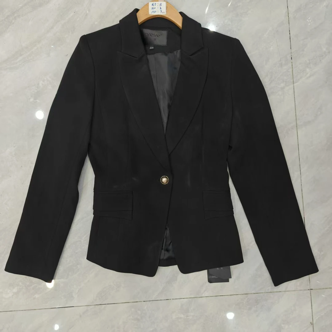 1493一粒扣女长袖春秋西服简约纯色两粒扣长袖西装气质