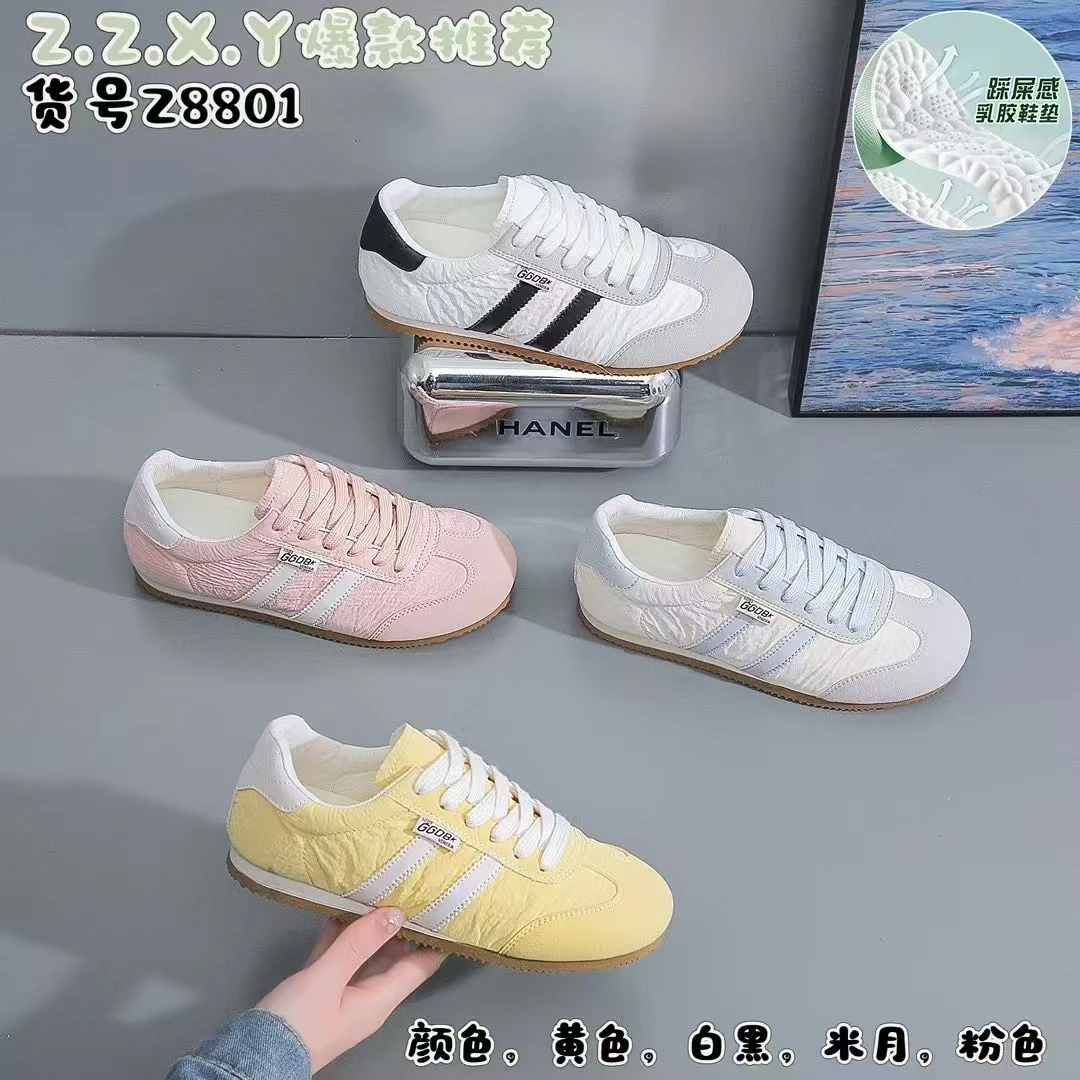 复古德训鞋新款女春软底板鞋透气网面运动鞋打包阿甘鞋女款小白鞋