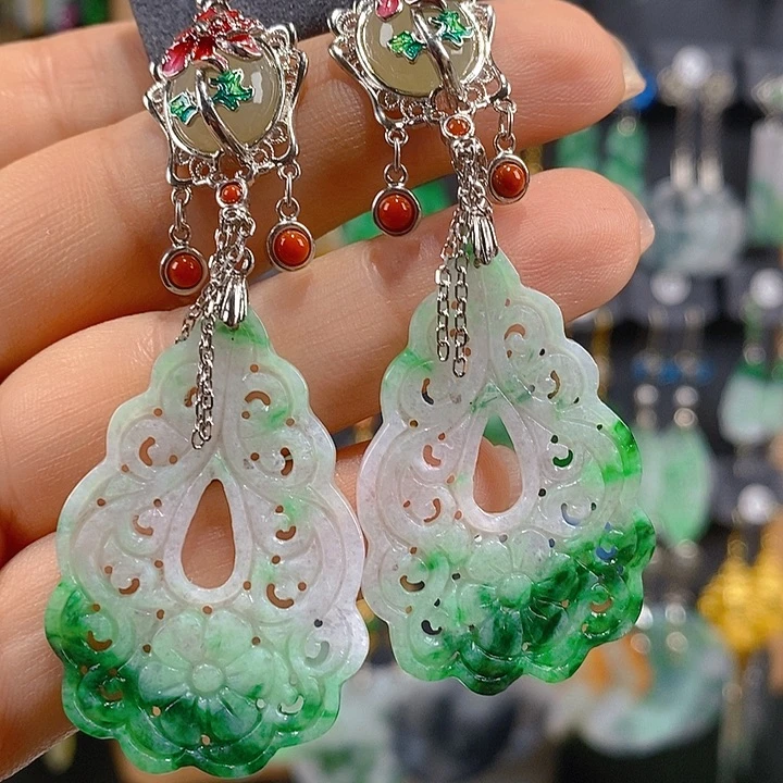 翡翠未镶嵌耳饰翡翠