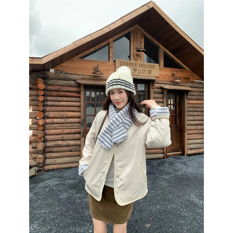 孕妇双面穿摇粒绒棉服外套秋冬加厚保暖小个子孕妇装短款上衣