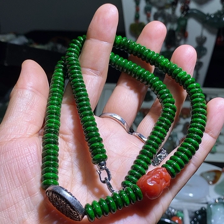 暗***影翡翠未镶嵌吊坠(赠链)