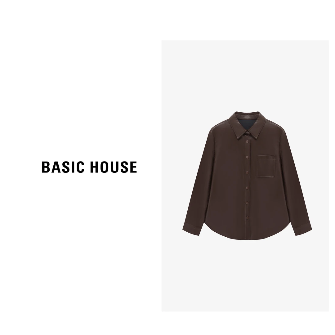 Basic House/百家好设计简约大方立体休闲百搭PU外套-B0625H5B582
