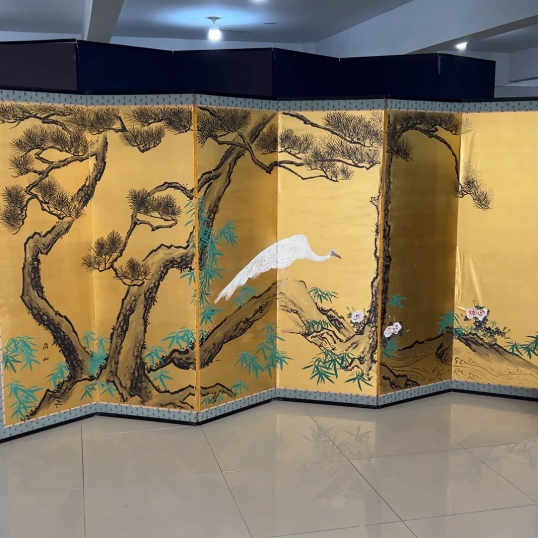 绘画屏风框画茶空间设计