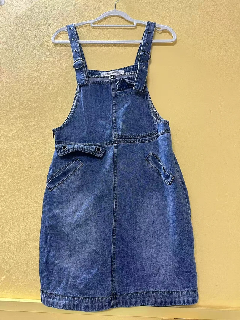 新款高端气质复古牛仔背带裤裙显瘦连衣裙