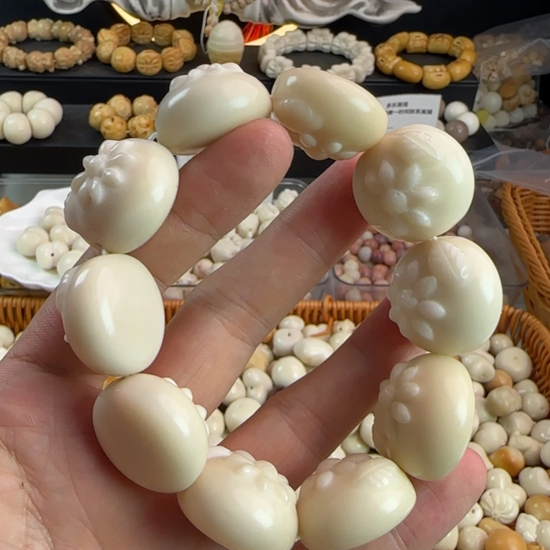 手串菩提根/象牙果微瑕疵白色馒头花一串