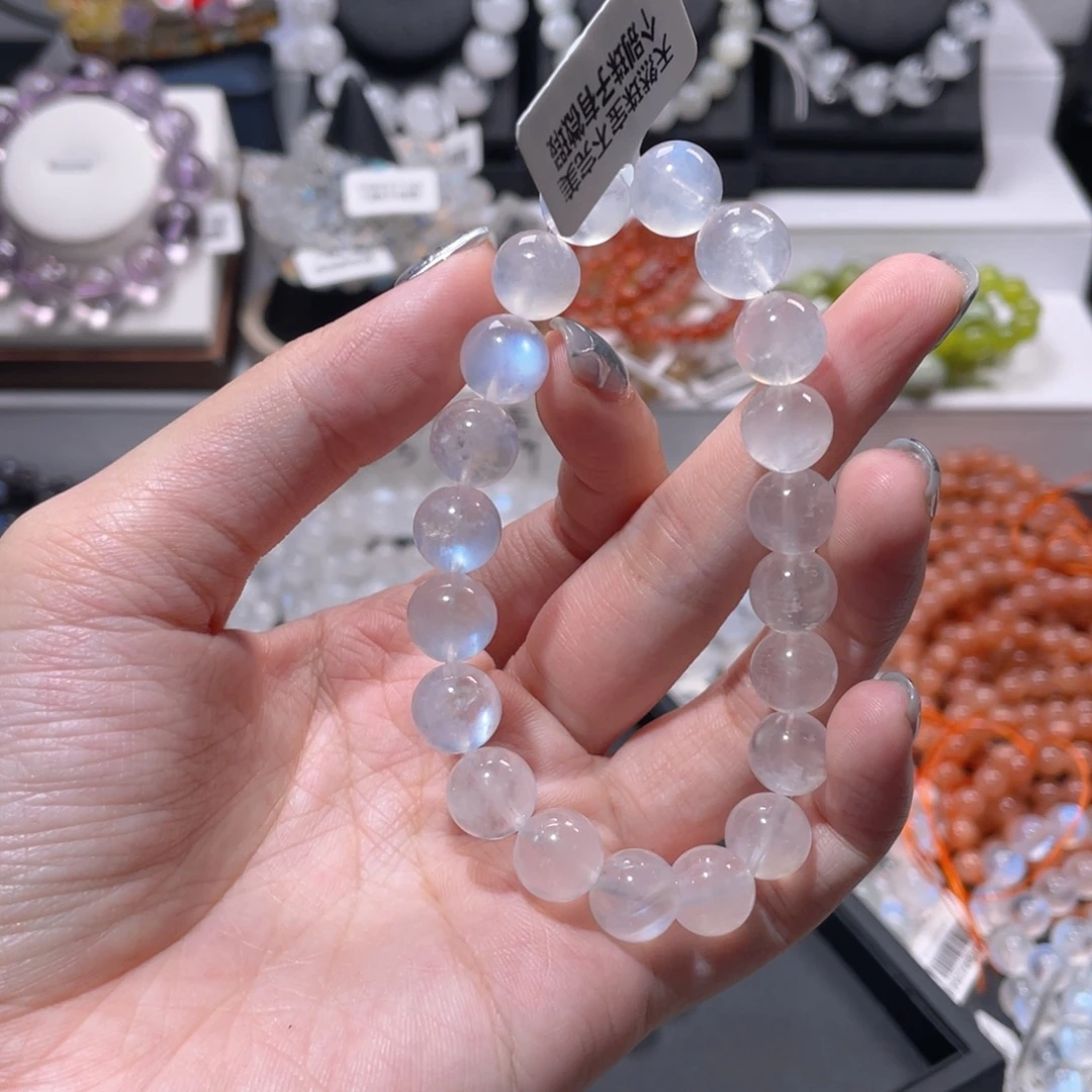 未镶嵌手链长石蓝月光手链10mm+