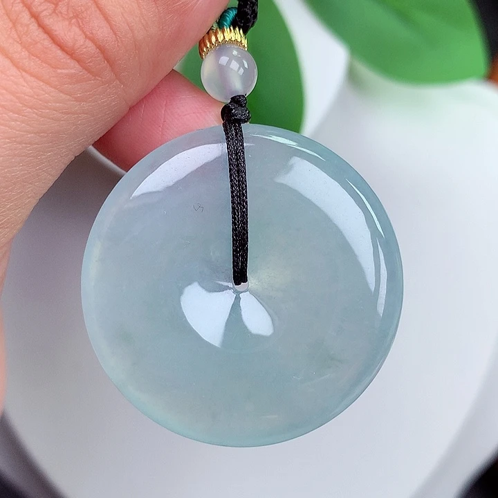 颈饰未镶嵌翡翠平安扣 35.2x6.0mm