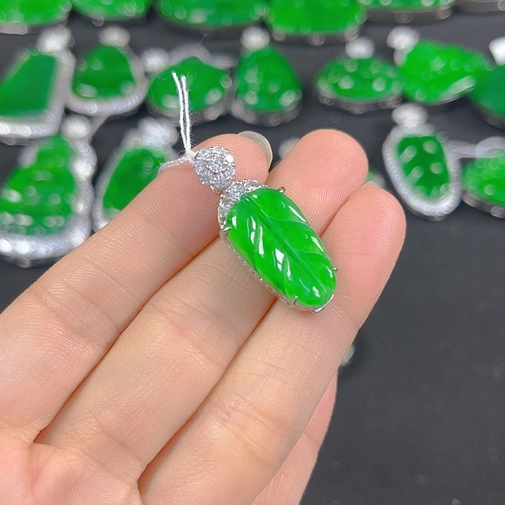 翡翠银S925镶嵌吊坠(不含链)