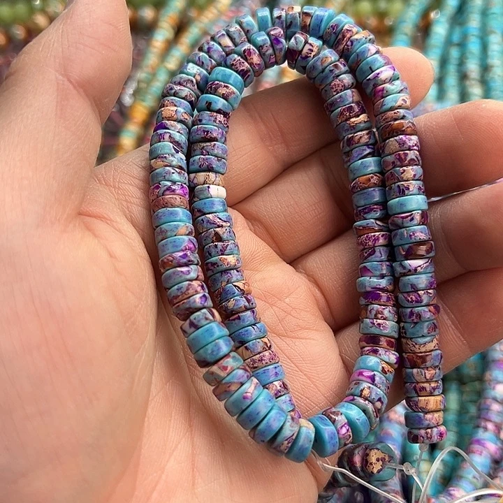 玛瑙/玉髓未镶嵌珠宝半成品蓝紫色系帝皇石直切8mm