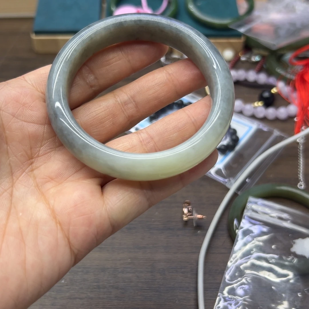 和田玉未镶嵌手镯59.4圈围508