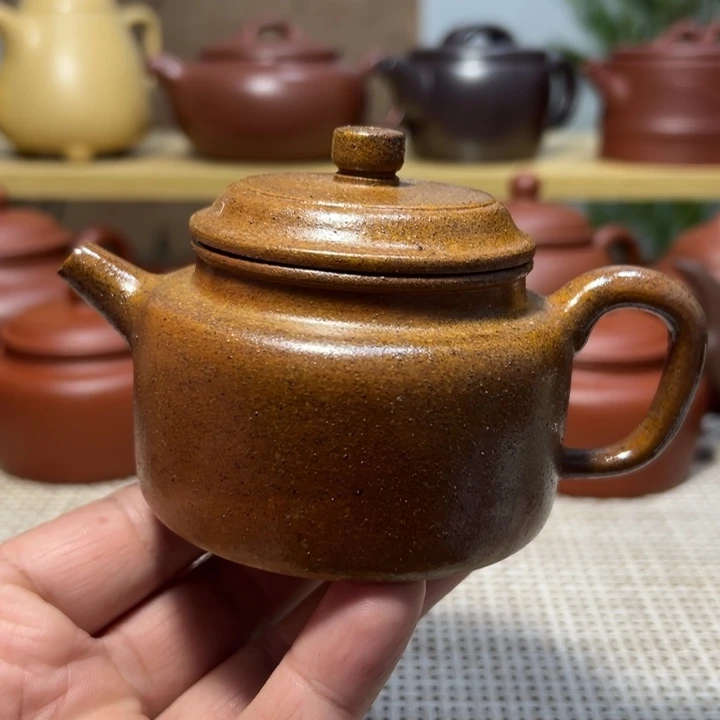 宜兴原矿紫砂段泥柴烧德钟、140CC