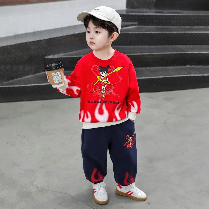 巴拉巴拉云朵儿童休闲裤哪吒衣服男童春装套装2025新款春秋帅气时