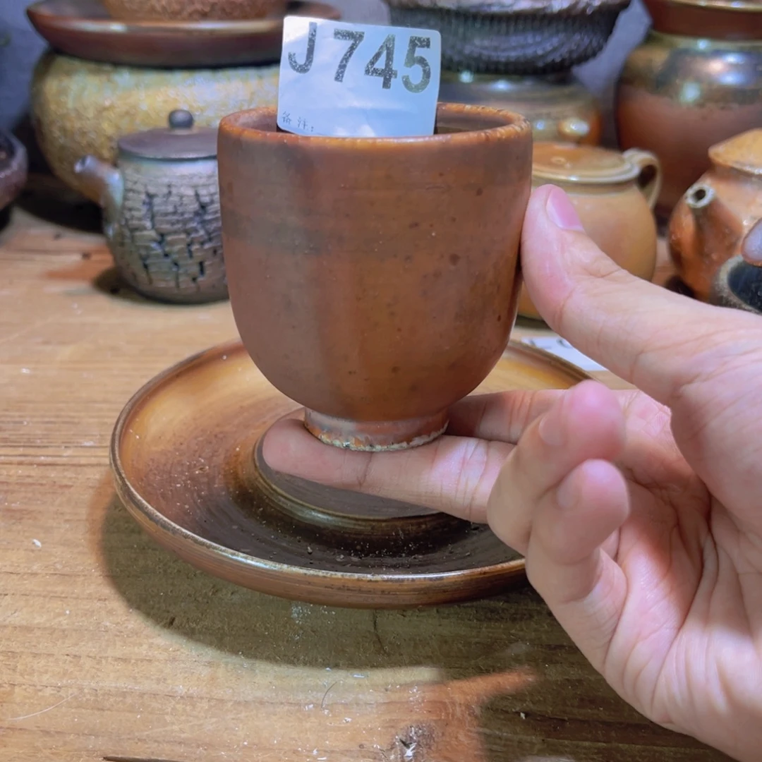 纯手工制作工艺（柴烧）裸烧纯手工制作柴烧杯745