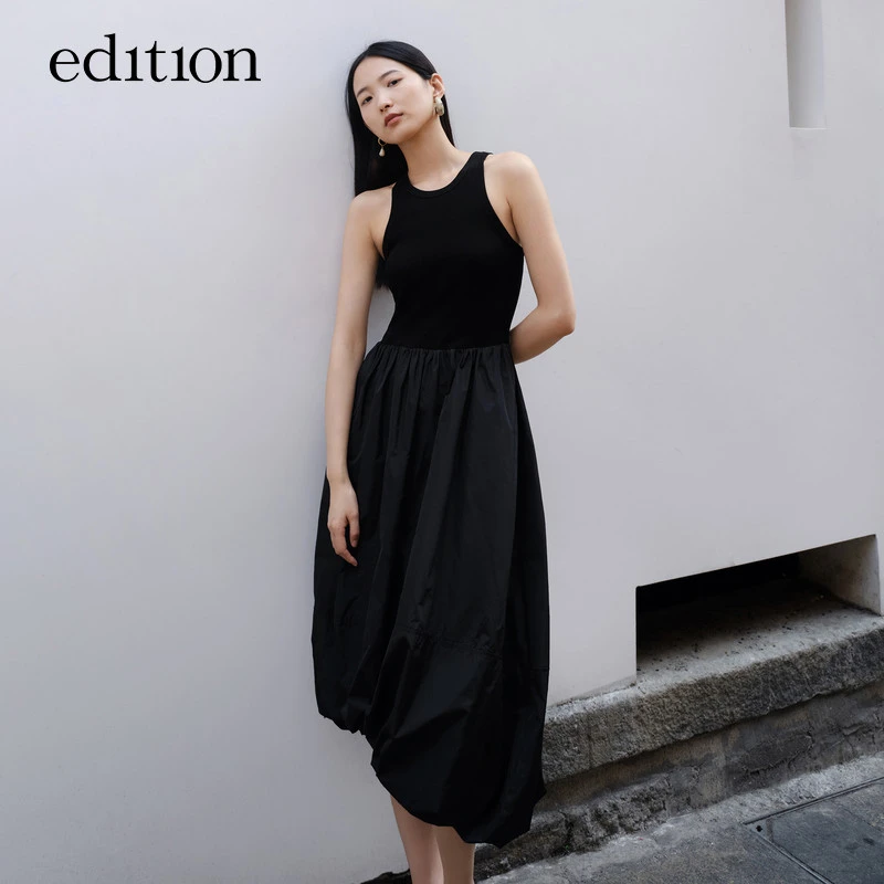 【金拐子专属】edition度假风拼接立裁扭褶小众收腰裙#EBB2DRS016