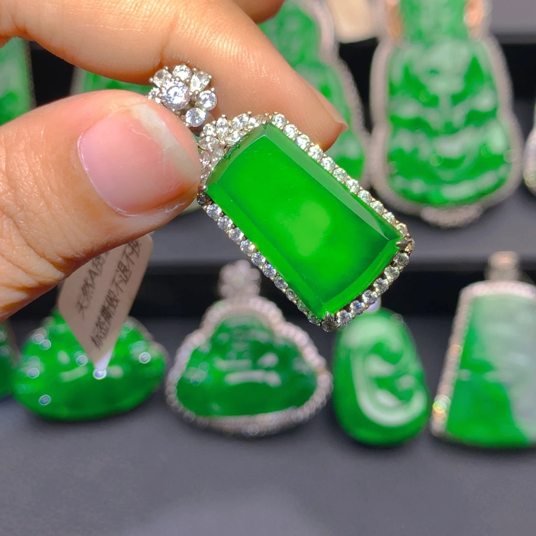 翡翠银S925镶嵌颈饰