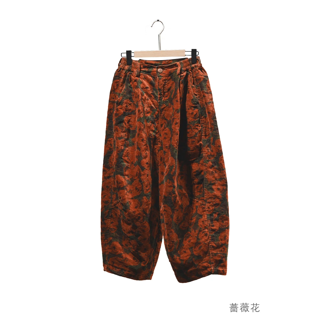 布衣分享 241124 原创设计复古高品棉质金属丝侧松紧腰休闲裤