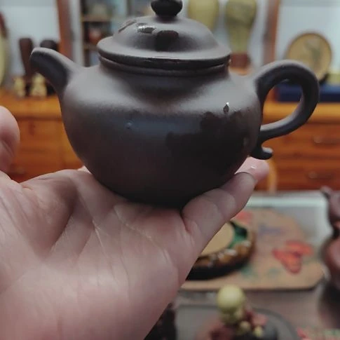 茶壶紫砂莲子壶150cc手工制作紫泥