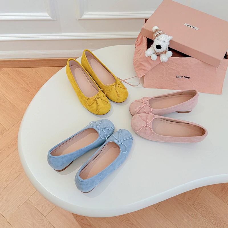 内增高5cm~法式温柔蝴蝶结芭蕾舞鞋晚晚浅口软底一脚蹬玛丽珍单鞋