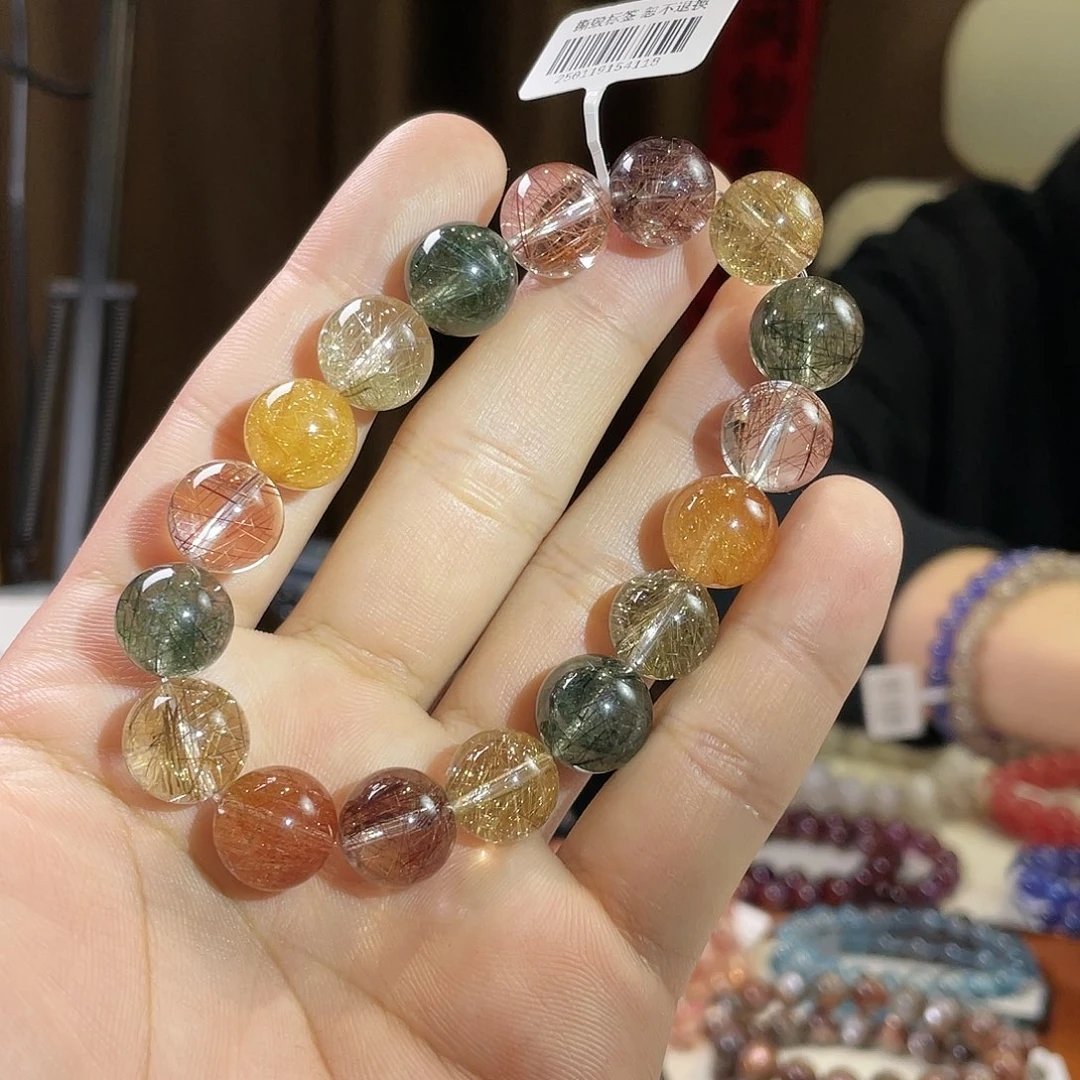 水晶手链未镶嵌彩发晶12.5mm