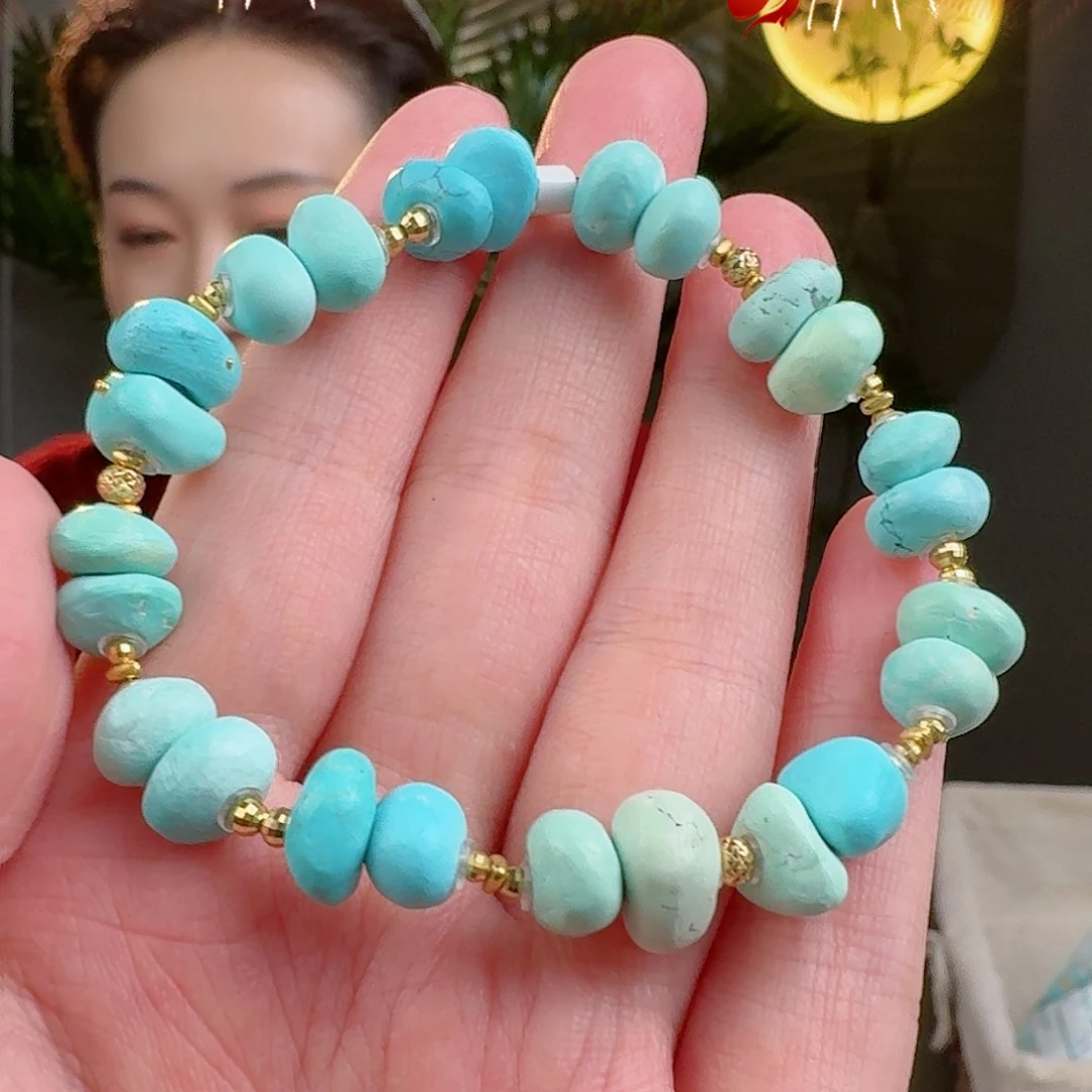 绿松石珠宝奇石18K金镶嵌