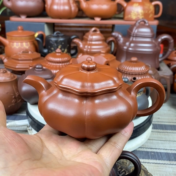 紫砂茶壶葵仿古130-230-300cc原矿赵庄朱泥特价