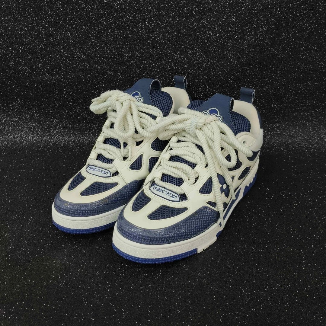 99新 LouisVuitton/路易威登 8.5码/42.5码/蓝白skate面包鞋