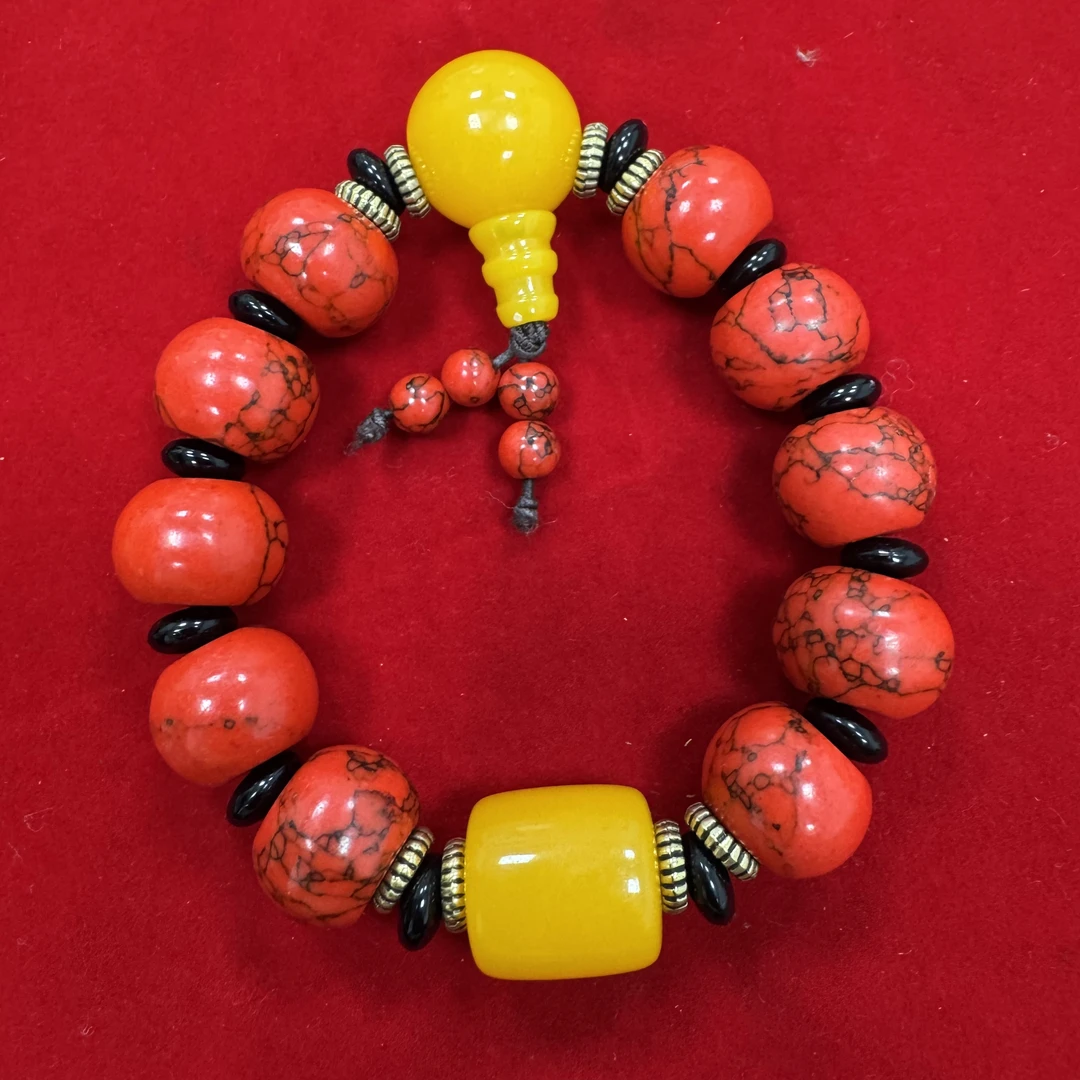 老料红三姑娘手链 14