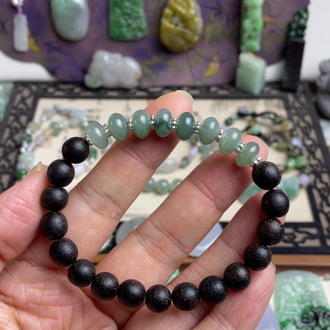 翡翠未镶嵌手链特色多宝木珠手链