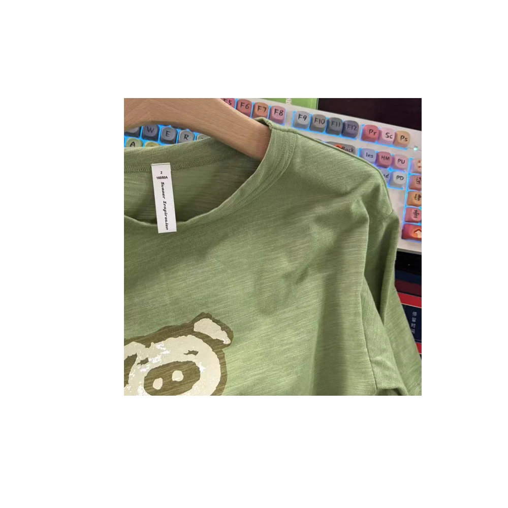 【小猪猪】数码印花小猪前后印花短袖T恤女夏百搭休闲T恤