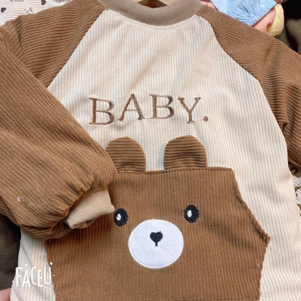 加厚拼色罩衣男童冬季复古风隔脏反穿衣洋气极简风棉罩衣