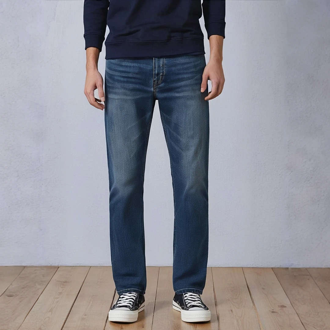 DENIMIT微弹不变形男士修身直筒商务四季牛仔裤01
