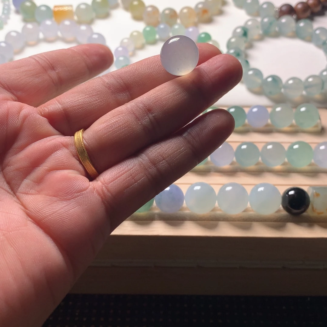 翡翠未镶嵌手链天然翡翠卡14.5单珠