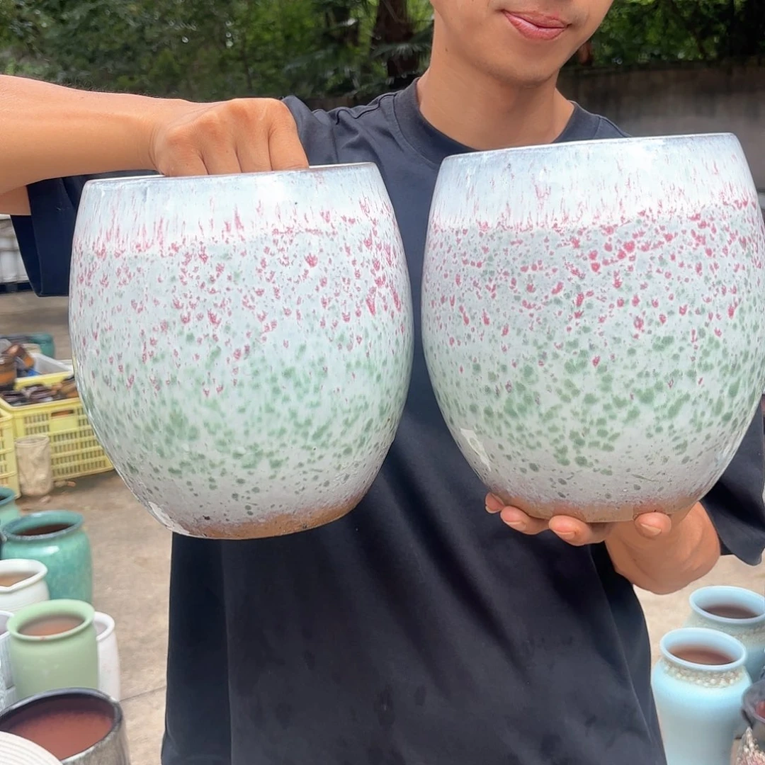 薰衣草蛋壳两个口径16高度20