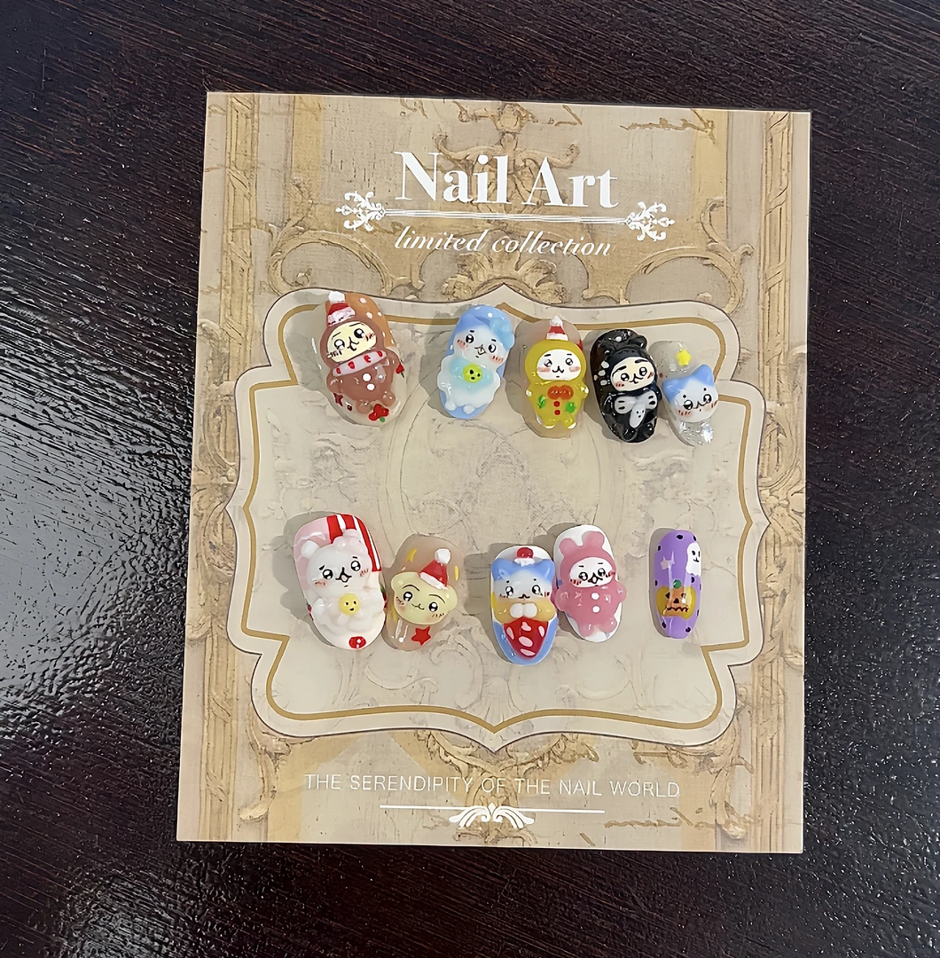 SaSaNail『冬日吉伊卡哇』可爱卡通显白女神高定手工穿戴甲