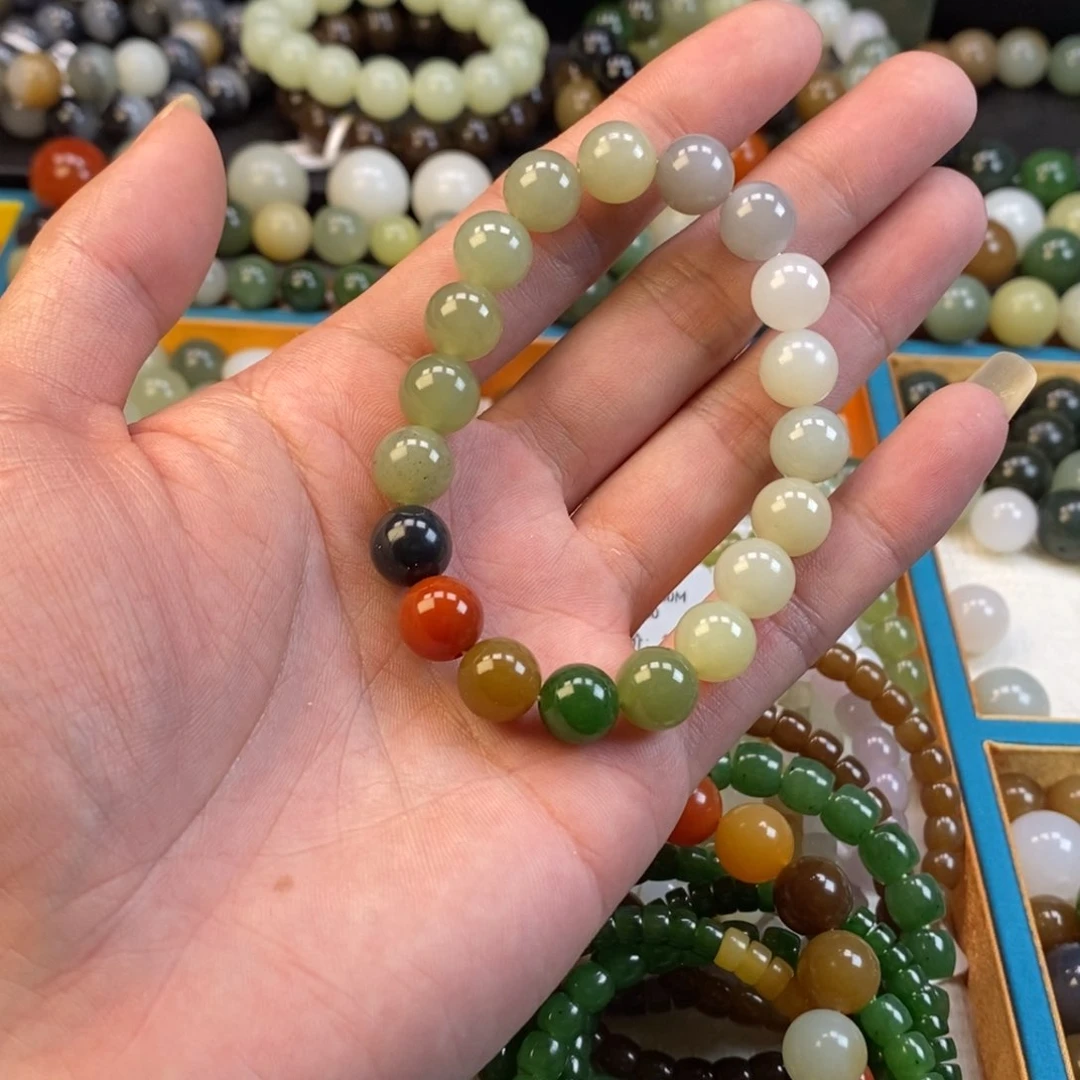 和田玉手串未镶嵌卡10福利多宝