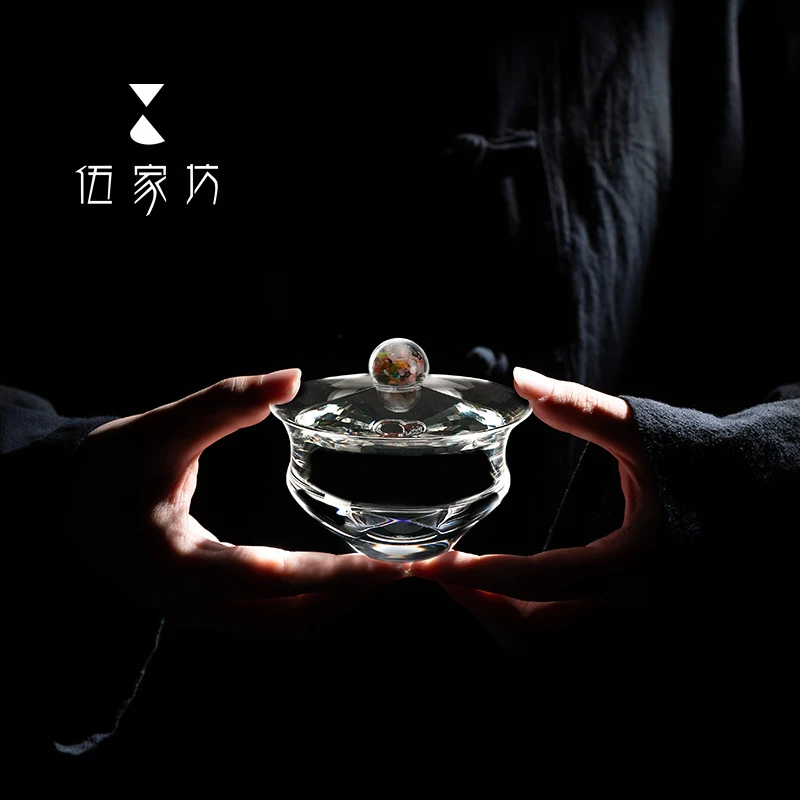 伍家坊碧玺石盖碗中式简约茶道器具耐热防烫高端泡茶器茶具