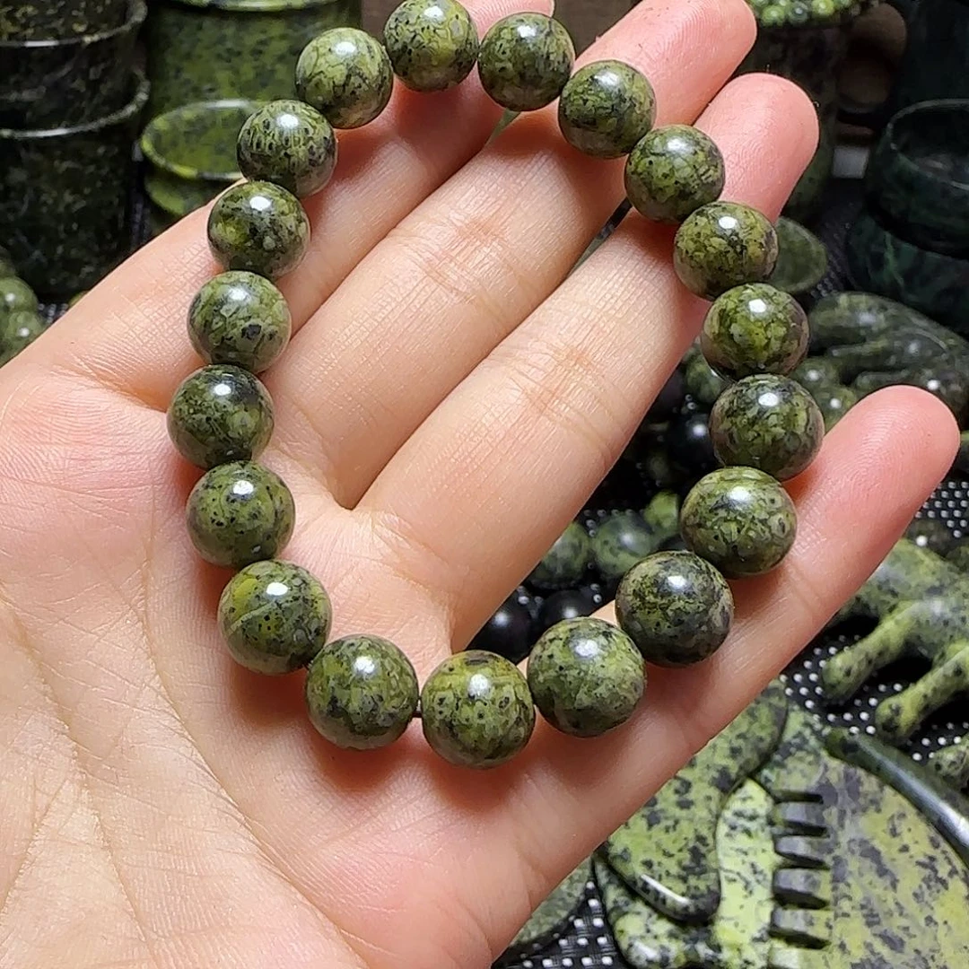 合金蛇纹石玉手链