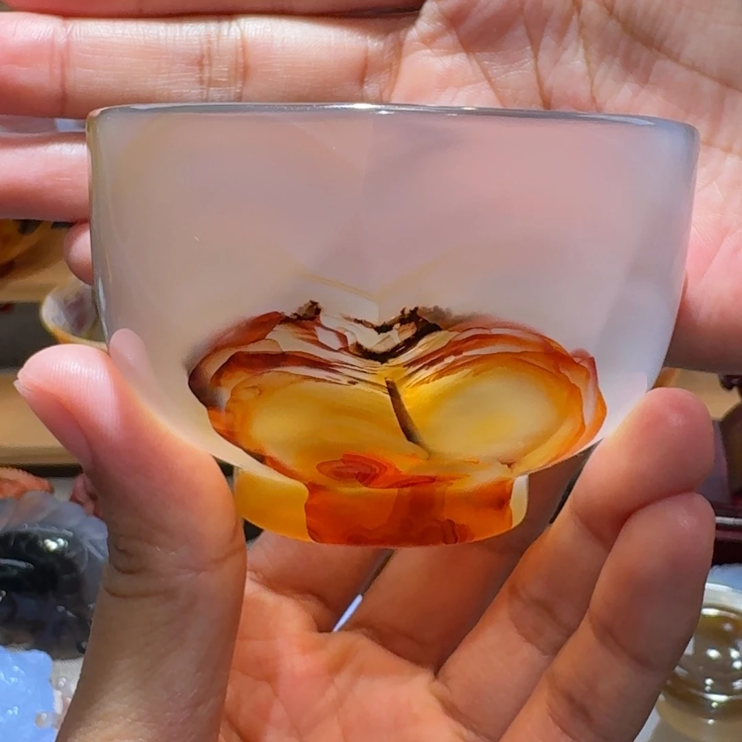 玛瑙/玉髓玛瑙碗未镶嵌海***?