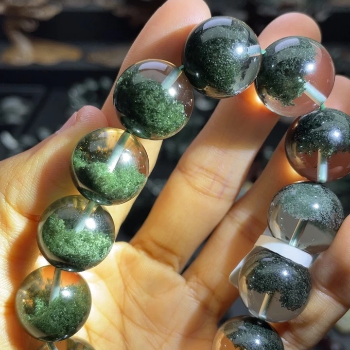 水晶未镶嵌手链绿幽灵聚宝盆17