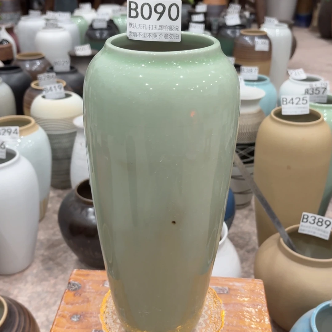 摆件陶瑕疵090景德镇陶瓷花瓶高34口9