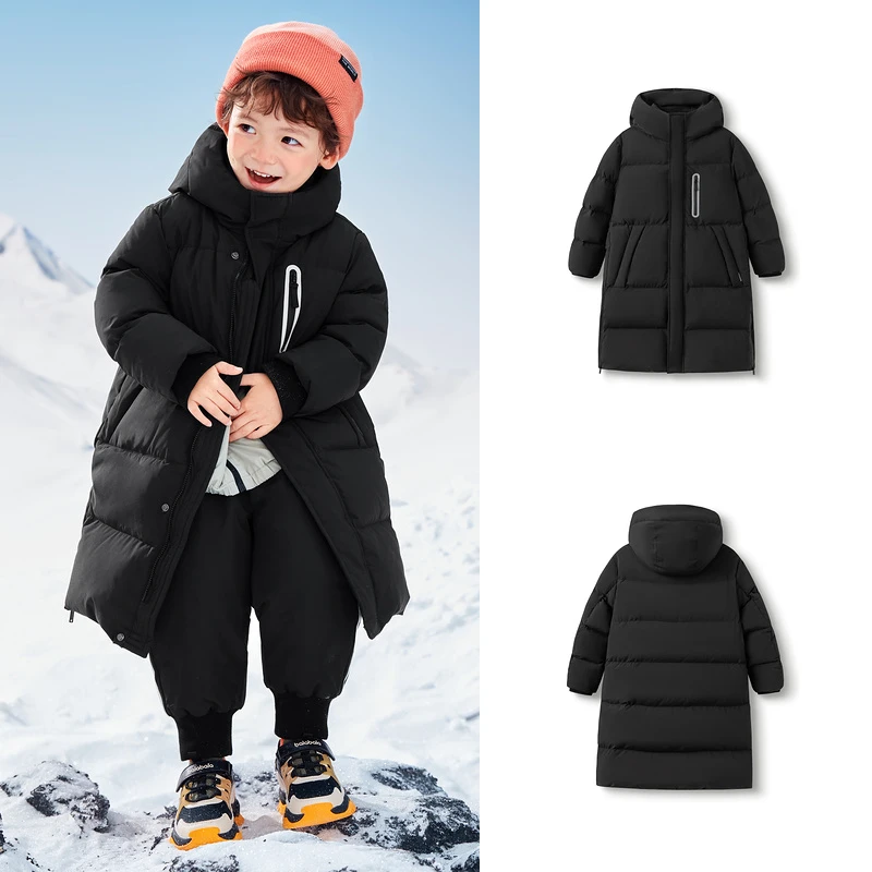 【乐宝清货补贴】儿童中长款男童女童小童中大童洋气过膝加厚冬装