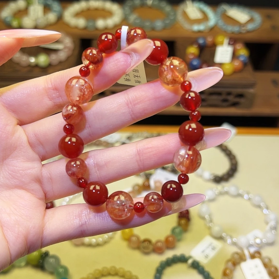 水晶银S925镶嵌手链红1465