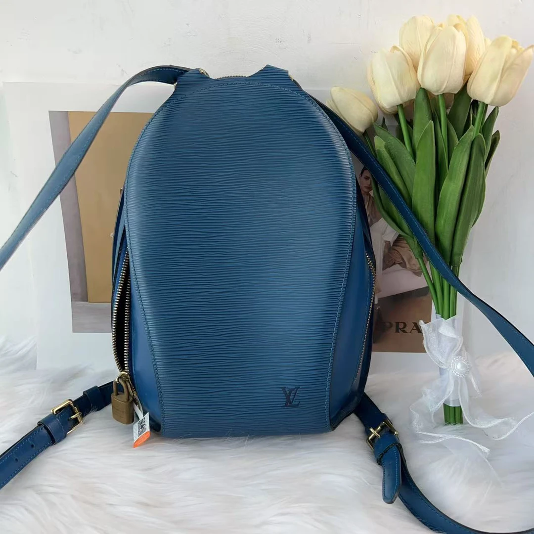 95新 LouisVuitton/路易威登 路易威登蓝色水波纹双肩包
