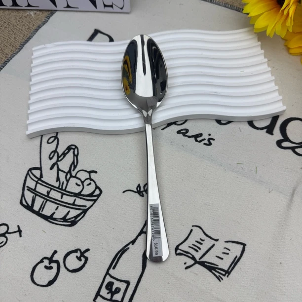 出口欧洲超值的加厚西瓜勺设计感干饭勺加长柄18/10不锈钢喝汤勺