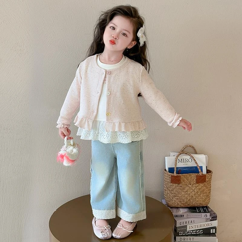 MK&UR.BV女童套装秋季2025新款洋派时髦儿童秋装女宝宝打底两件套